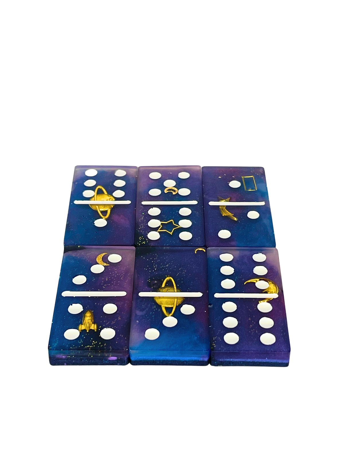 Blue space dominoes set