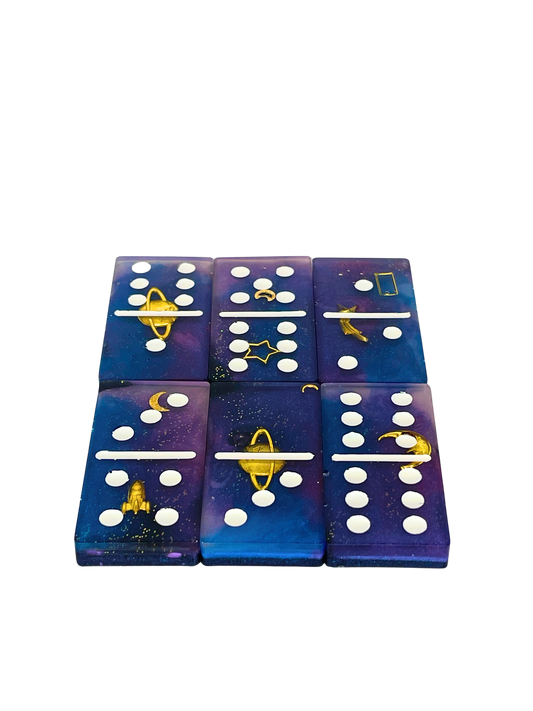 Blue space dominoes set